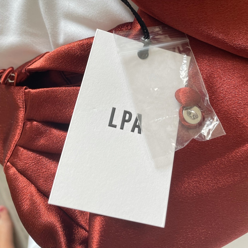 LPA | Revolve Wrap Dress in Cherry Brown - Picture 5 of 6